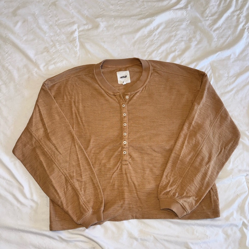 Aerie Henley crew neck sweatshirt